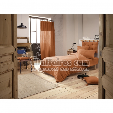 Housse de Couette 140 x 200 cm &ndash; Double Gaze de Coton 125 g/m&sup2; &ndash; Ga&iuml;a Abricot