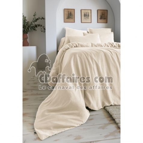 Housse de couette 140 x 200 cm &ndash; Lyocell Uni &ndash; LYSANDRE &ndash; Pampa