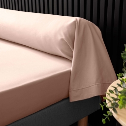 Taie de traversin 85 x 185 cm &ndash; percale de coton 78 fils &ndash; Nude &ndash; point bourdon