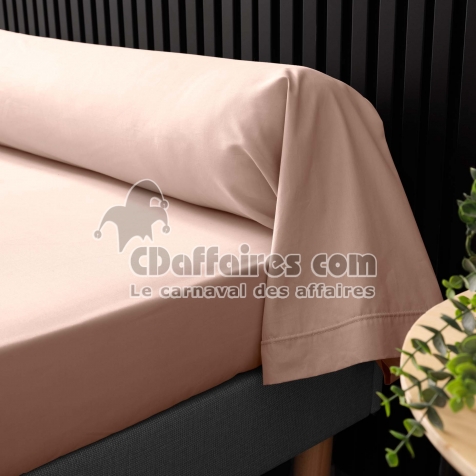 Taie de traversin 85 x 185 cm &ndash; percale de coton 78 fils &ndash; Nude &ndash; point bourdon