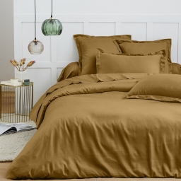 Housse de couette 240 x 220 cm &ndash; 100% Coton 57 fils/cm&sup2; &ndash; Qualit&eacute; Sup&eacute;rieure &ndash; Caramel