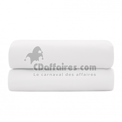 Drap-housse 140 x 190 cm &mdash; Satin de coton 120 fils/cm&sup2; &mdash; Blanc&mdash; Bonnet 30 cm