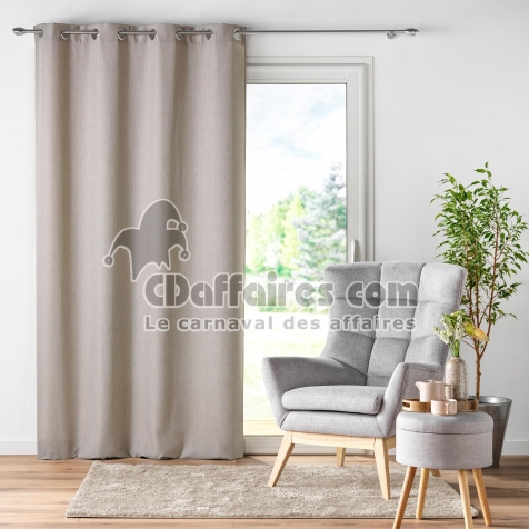 Rideau &agrave; &oelig;illets &ndash; 140 x 260 cm &ndash; chambray uni Newton - Lin