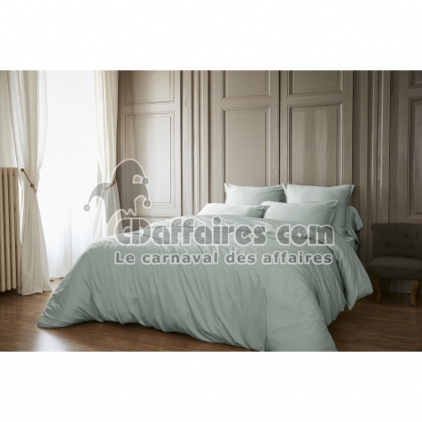 Housse de Couette 260 x 240 cm &ndash; Satin de Bambou &ndash; Salom&eacute; Eucalyptus