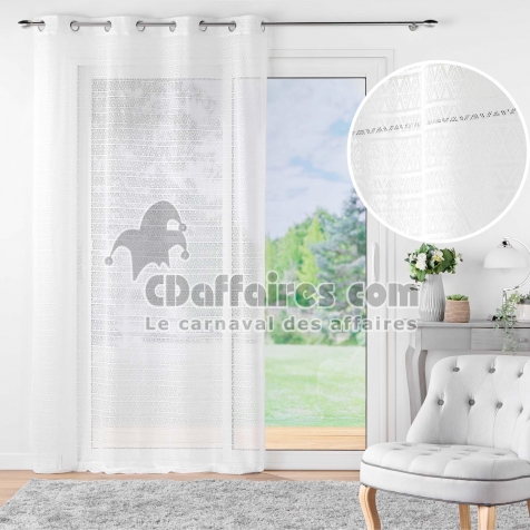 Voilage &agrave; &oelig;illets 140 x 240 cm maille &ndash; NAOMIE Blanc
