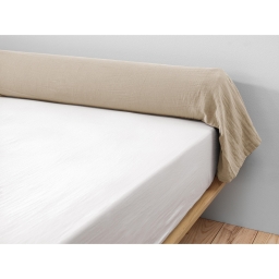 Taie de traversin gaze de coton Ga&iuml;a &ndash; 85 x 185 cm - Ficelle