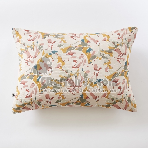Taie d&rsquo;oreiller 50 x 70 cm &ndash; Gaze de coton imprim&eacute;e CLARENCE
