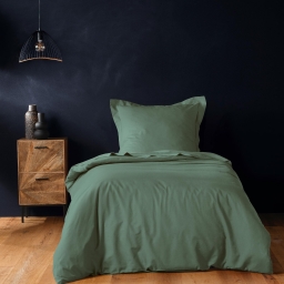 Housse de couette 140 x 200 cm &ndash; Coton uni 57 fils &ndash; LINA &ndash; C&egrave;dre