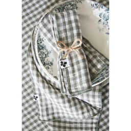 Lot de 3 serviettes 40 x 40 cm &ndash; Double gaze de coton &ndash; Vickie Romarin