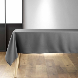 Nappe rectangulaire 140 x 250 cm &ndash; Polyester uni &ndash; Essentiel Anthracite