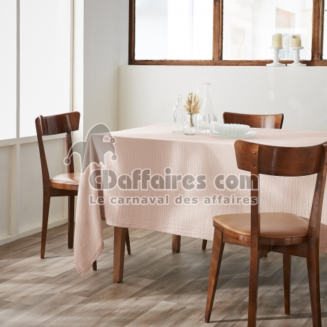 Nappe rectangulaire 150 x 250 cm &ndash; Double gaze de coton &ndash; Ga&iuml;a Guimauve