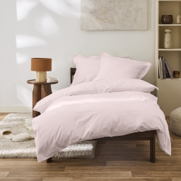 Housse de couette 140 x 200 cm Grand H&ocirc;tel Rose &mdash; Percale de coton peign&eacute; 80 fils/cm&sup2;
