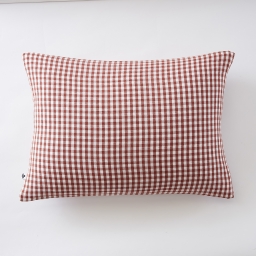 Taie d&rsquo;oreiller 50 x 70 cm &ndash; Gaze de coton tiss&eacute;e teinte VICKIE Terracotta