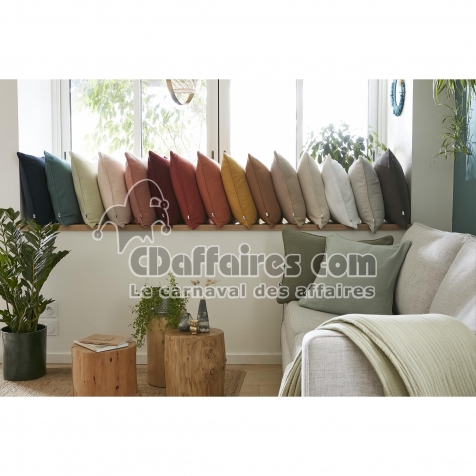 Taie d&rsquo;Oreiller 60 x 60 cm &ndash; Double Gaze de Coton &ndash; Ga&iuml;a Abricot