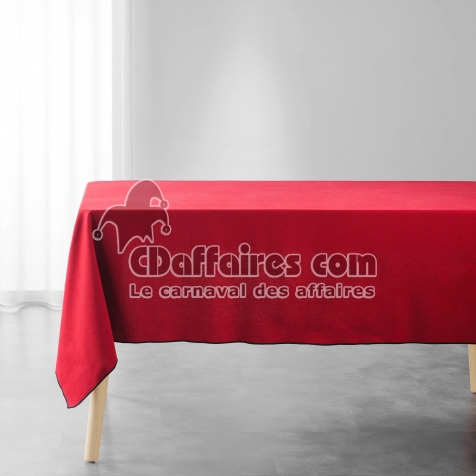 Nappe rectangle 140 x 240 cm &ndash; Coton uni Mistraline Bordeaux