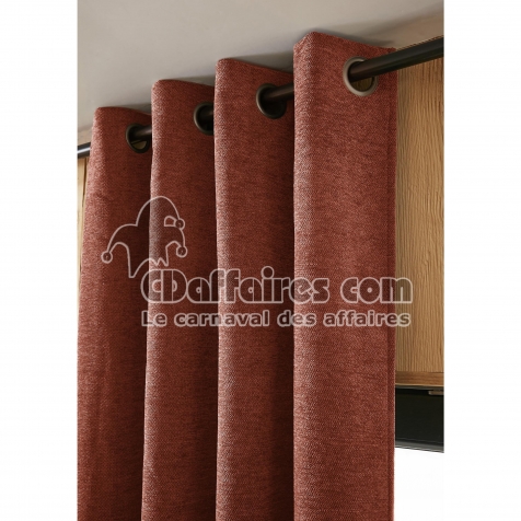 Rideau Petite Hauteur 140 x 180 cm &ndash; Occultant Doubl&eacute; Polaire &ndash; Bjorn Terracotta