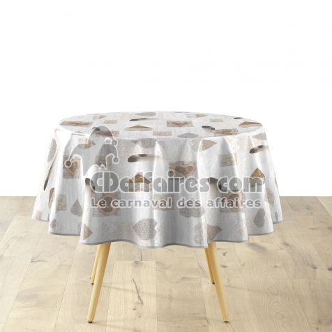 Nappe Ronde &Oslash;160 cm &ndash; PVC Imperm&eacute;able &ndash; Facile d&rsquo;Entretien - DELICIA