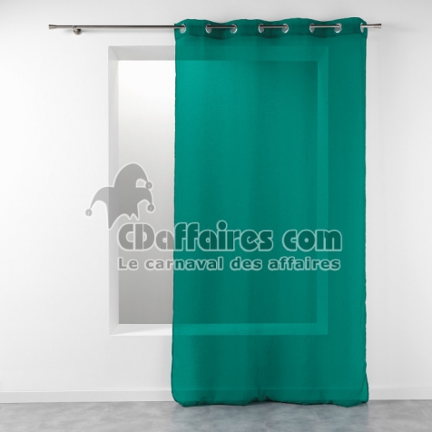 Voilage &agrave; &OElig;illets 140 x 240 cm &ndash; &Eacute;tamine Crash Telma &Eacute;meraude