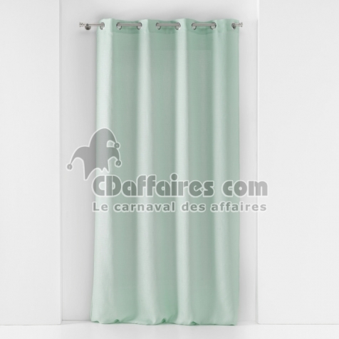 Voilage &agrave; &oelig;illets petite hauteur 140 x 180 cm &ndash; Voile tiss&eacute; Soane Menthe