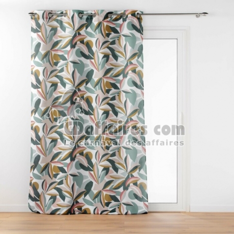 Rideau Grande Hauteur &agrave; &OElig;illets 140 x 280 cm &ndash; Polyester Imprim&eacute; Lavinia