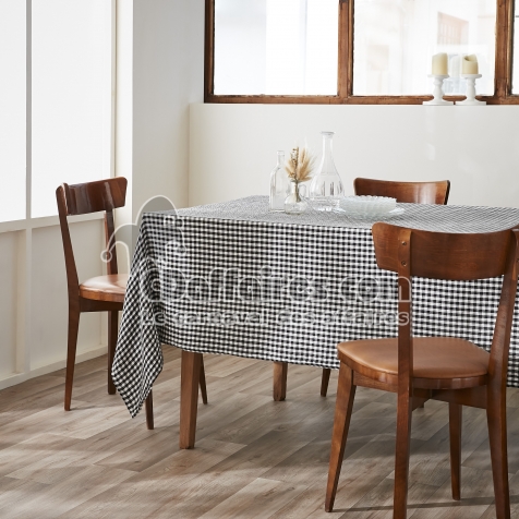 Nappe Rectangle 150 x 350 cm – Gaze de Coton Tissée Teinte Vicky - Truffe