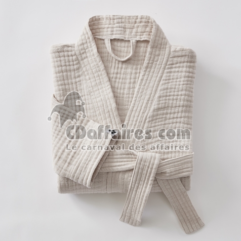 peignoir kimono mixtPeignoir Kimono Mixte S/M – Double Gaze de Coton Gaïa Pampae s/m gaze de coton unie gaïa pampa
