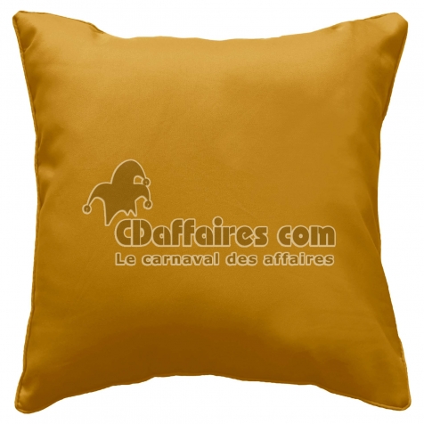 Coussin D&eacute;houssable Compress&eacute; 60 x 60 cm &ndash; Polyester Uni Essentiel Ocre