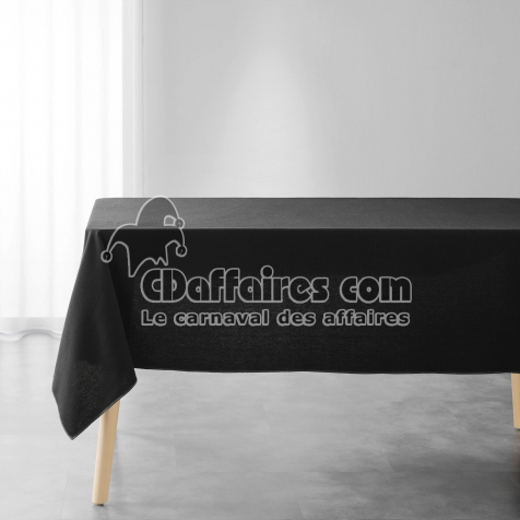 Nappe rectangle 140 x 240 cm &ndash; Coton uni Mistraline Noir