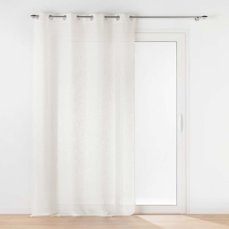 Voilage &agrave; &oelig;illets 140 x 240 cm &ndash; Effet lin tiss&eacute; Haltona Naturel