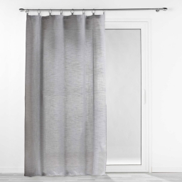 Voilage &agrave; anneaux 140 x 240 cm &ndash; Voile tiss&eacute; Milza Anthracite