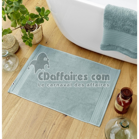 Tapis de bain 50 x 70 cm &ndash; Coton &Eacute;pais 600 g/m&sup2; &ndash; Garance Bleu glacier