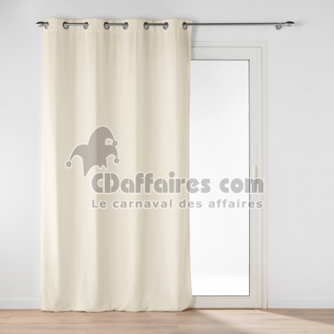 Rideau &agrave; &OElig;illets 135 x 260 cm &ndash; Velours Uni &ndash; Novana Beige