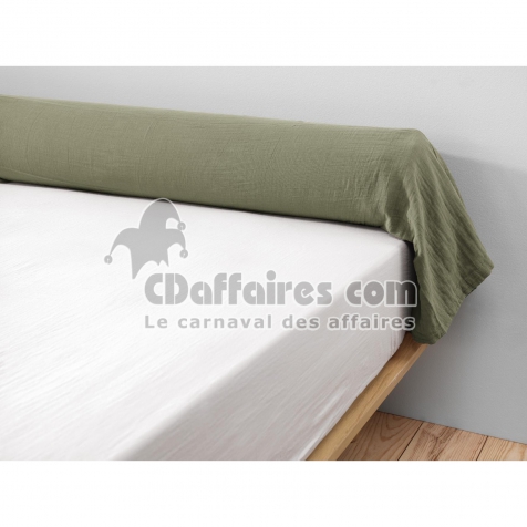 Taie de traversin gaze de coton Ga&iuml;a &ndash; 85 x 185 cm - Romarin