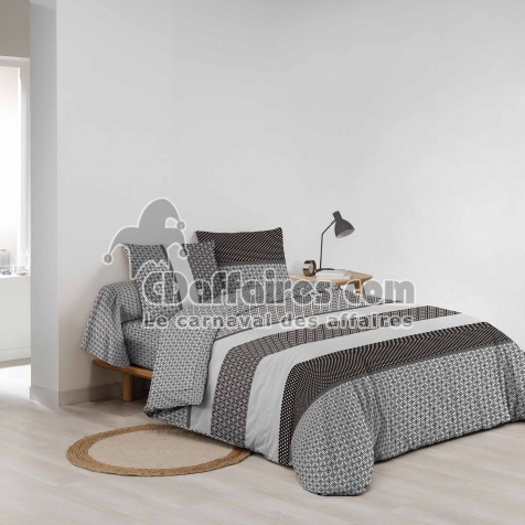 Parure de lit 6 pi&egrave;ces MEIKO &ndash; 260 x 240 cm &ndash; 100% coton &ndash; 42 fils/cm&sup2;