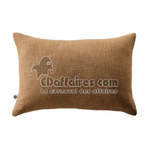 Coussin D&eacute;houssable 40 x 60 cm &ndash; 100 % Coton Textur&eacute; &ndash; Sixtine Camel