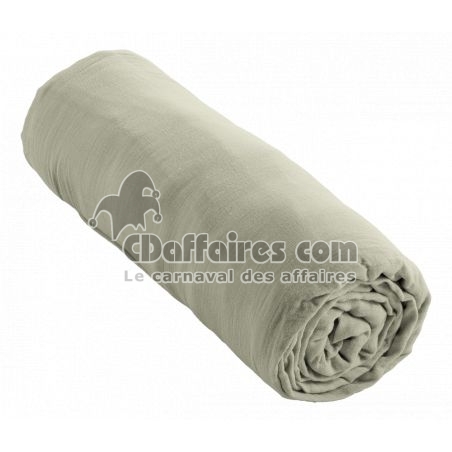 Drap Housse Double Gaze de Coton Vert d'eau – 180 x 200 cm – Bonnet 30 cm