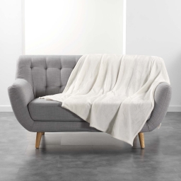 Plaid  ultra doux 180 x 220 cm &ndash; Flanelle Unie Flanou Naturel