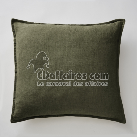 Taie d’Oreiller 60 x 60 cm – Lin Lavé Français Luxe Soline - Thym