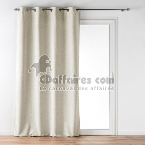 Rideau &agrave; &oelig;illets 140 x 260 cm &ndash; Velours &agrave; relief Verra Beige