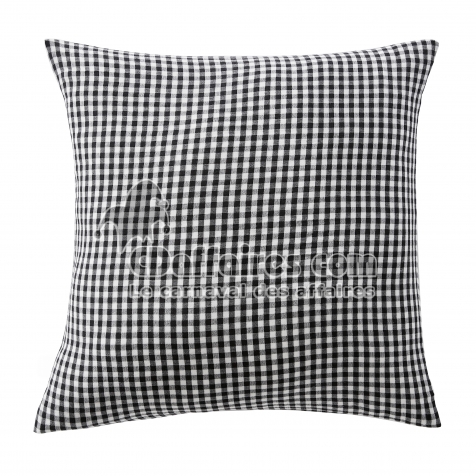 Taie d&rsquo;oreiller 60 x 60 cm &ndash; Gaze de coton tiss&eacute;e teinte VICKIE truffe