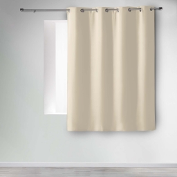 Rideau occultant à œillets 135 x 180 cm – Uni Naturel – Petite hauteur –