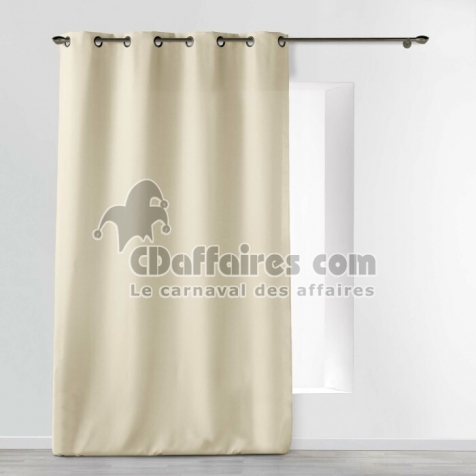Rideau grande hauteur &agrave; &oelig;illets 140 x 280 cm &ndash; Polyester uni Essentiel Naturel