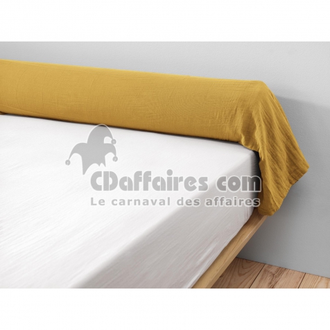 Taie de traversin gaze de coton Ga&iuml;a &ndash; 85 x 185 cm - Safran