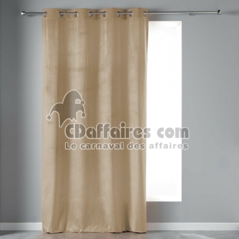 Rideau Tamisant &agrave; &OElig;illets 140 x 240 cm &ndash; Velours &ndash; Velvetine Sable