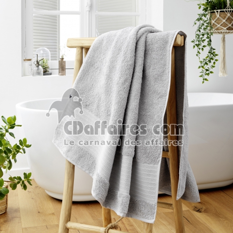 Drap de Bain 90 x 150 cm &ndash; Coton &Eacute;pais 600 g/m&sup2; &ndash; &Eacute;ponge Unie &ndash; Garance Nuage