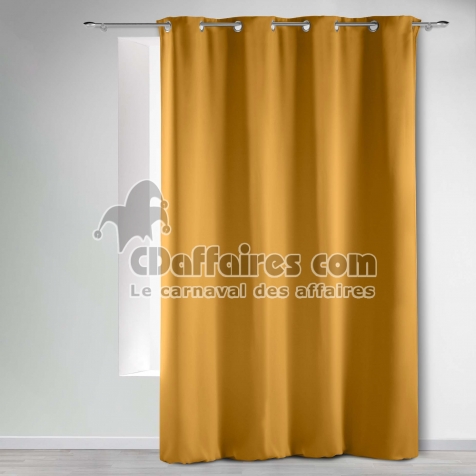 Rideau occultant &agrave; &oelig;illets 135 x 240 cm &ndash; Uni Ocre
