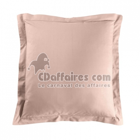 Taie d&rsquo;oreiller 63 x 63 cm coton 57 fils Lina Rose &ndash; Volant plat avec point bourdon