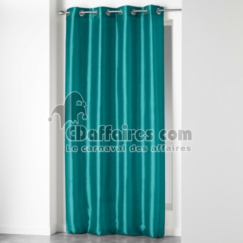 Rideau en shantung effet brillant 140 x 240 cm &ndash; Shana Bleu