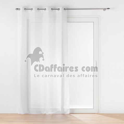 Voilage &agrave; &oelig;illets 140 x 240 cm &ndash; Voile sabl&eacute; Lissea Blanc