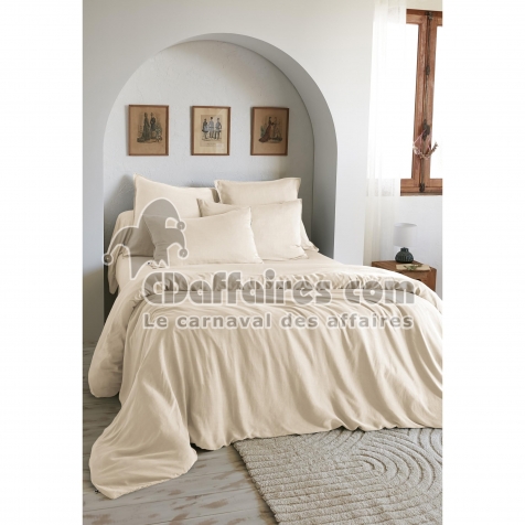 Housse de Couette 260 x 240 cm &ndash; Lyocell Uni Lysandre Pampa